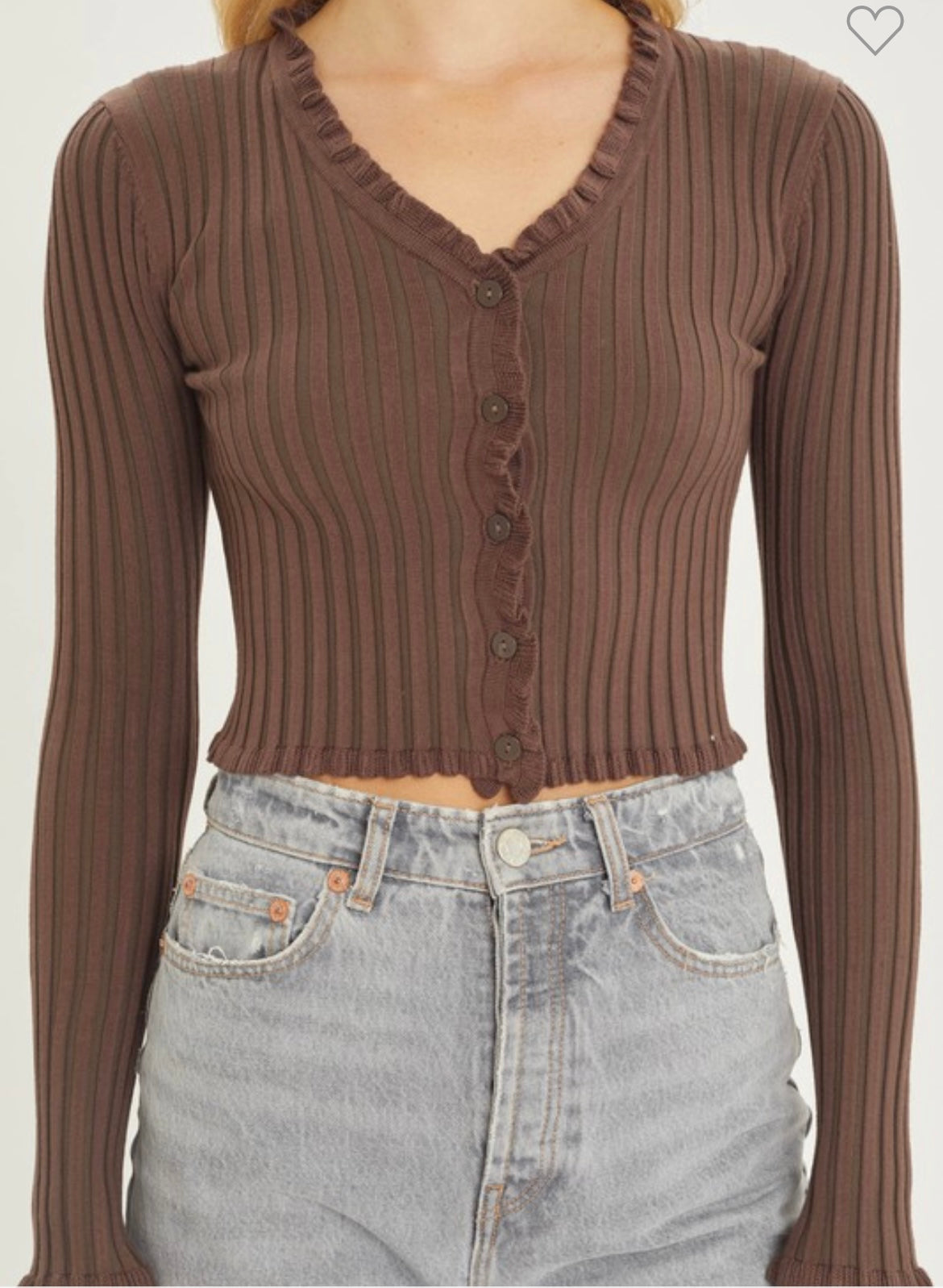 Trim button sweater top