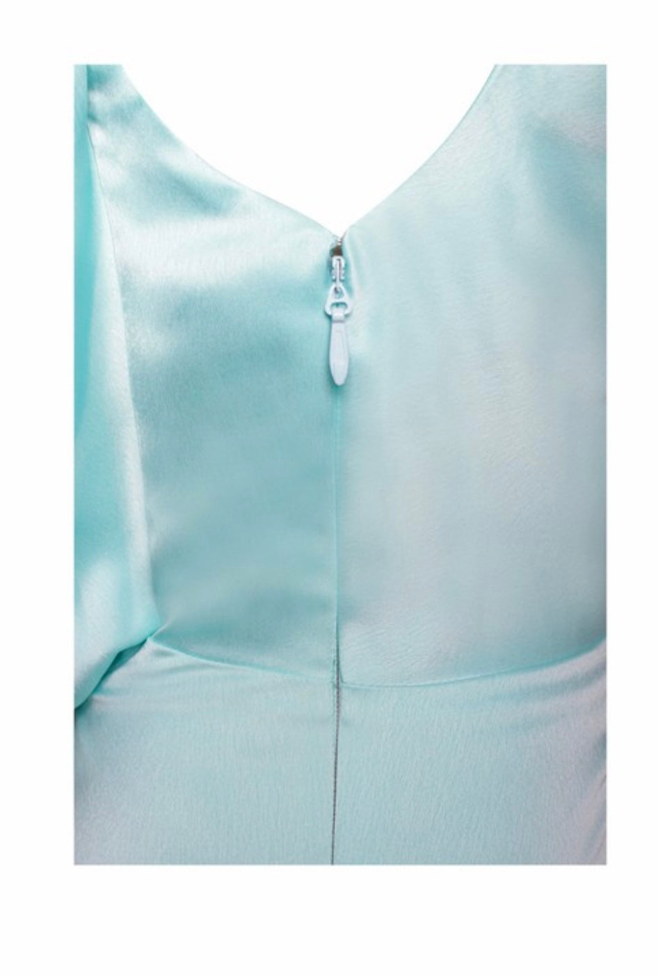 Tiffany blue backless slit Gown Dress