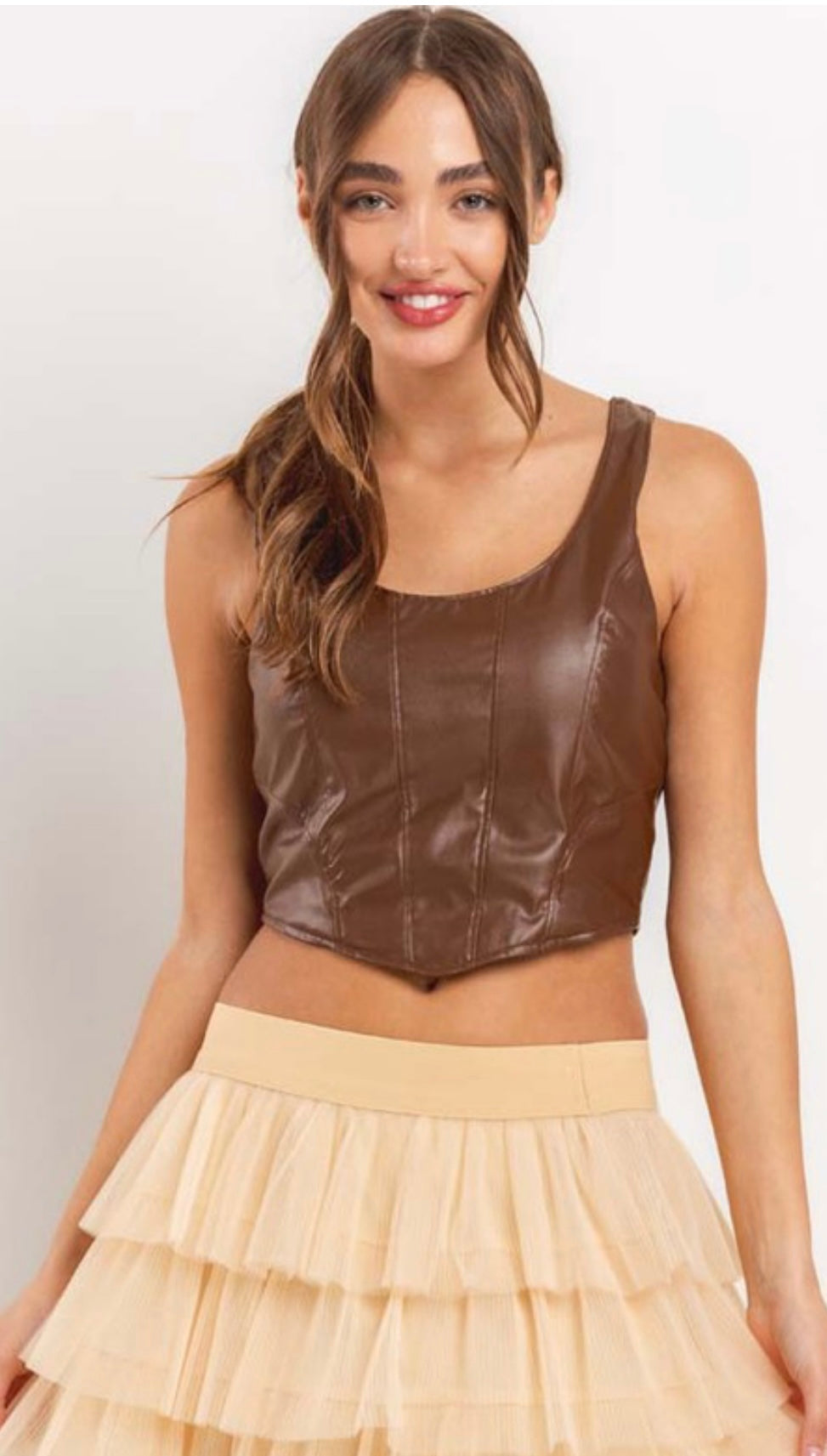 Leather Crop top