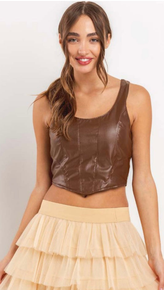 Leather Crop top