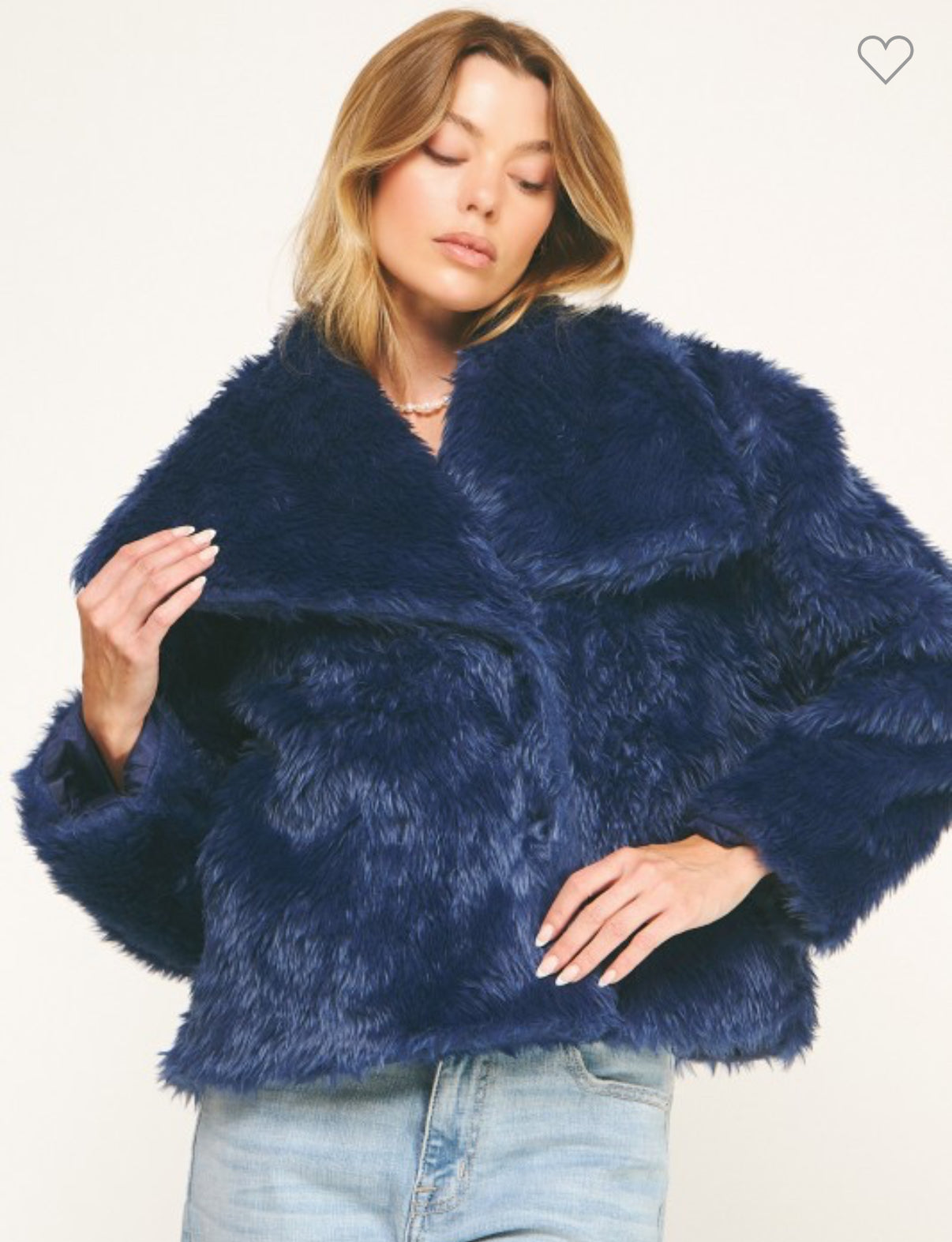 Navy Faux Fur Jacket