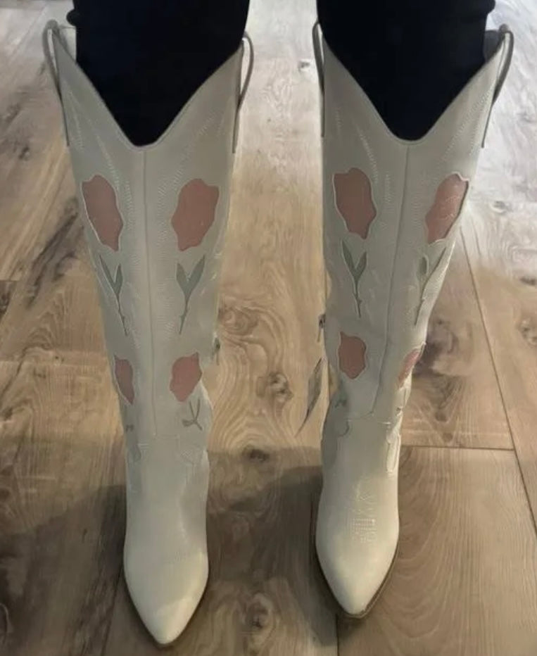 Flower Cowgirl Boots