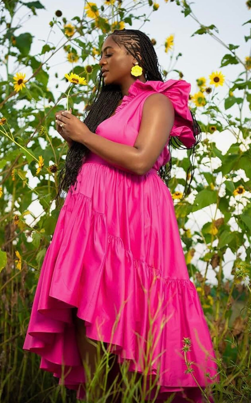 Elise pink Plus Size Flowy Dress