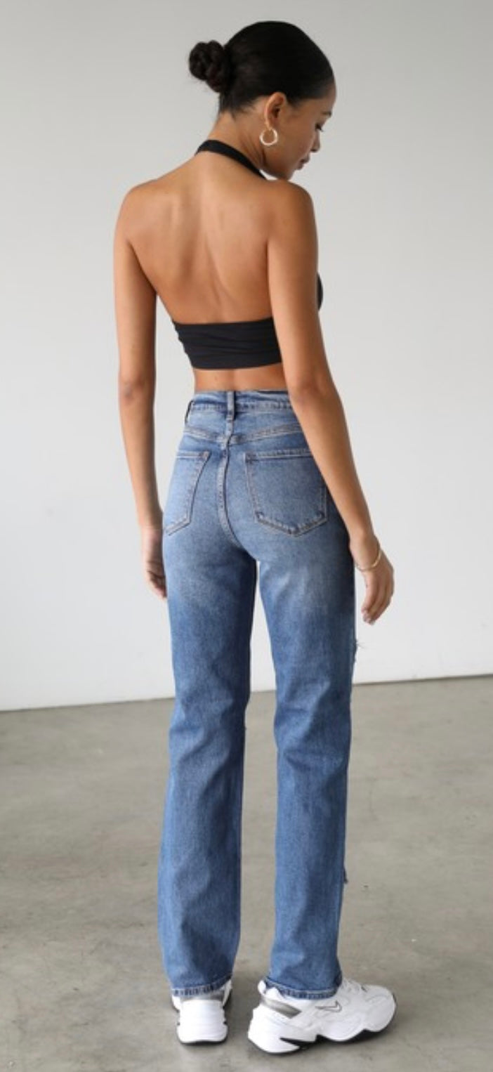 Straight denim Jeans Dark Wash