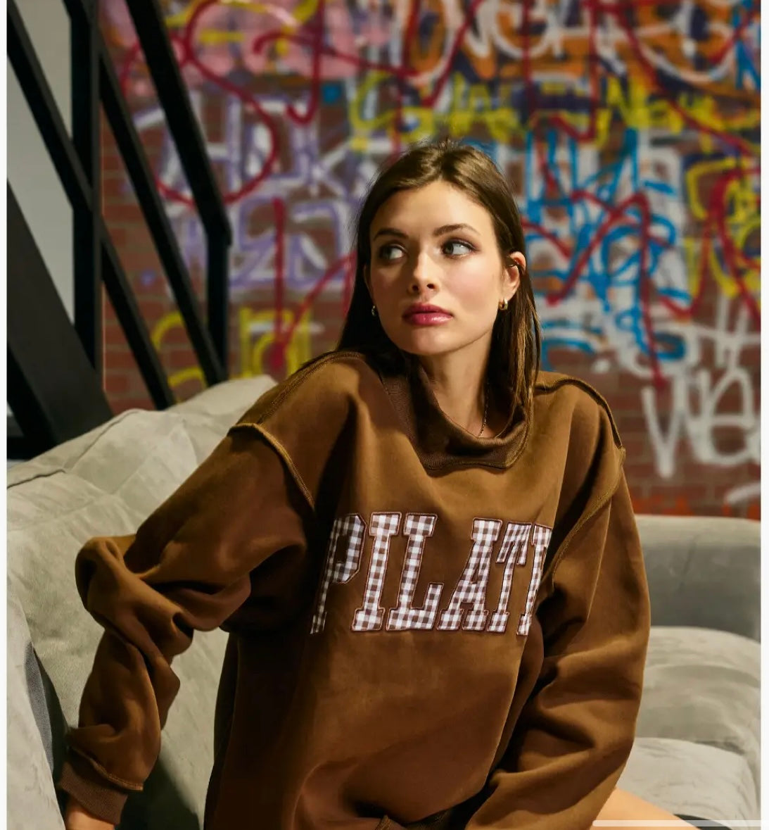 Oversized Pilates Mock Neck Sweatshirt
