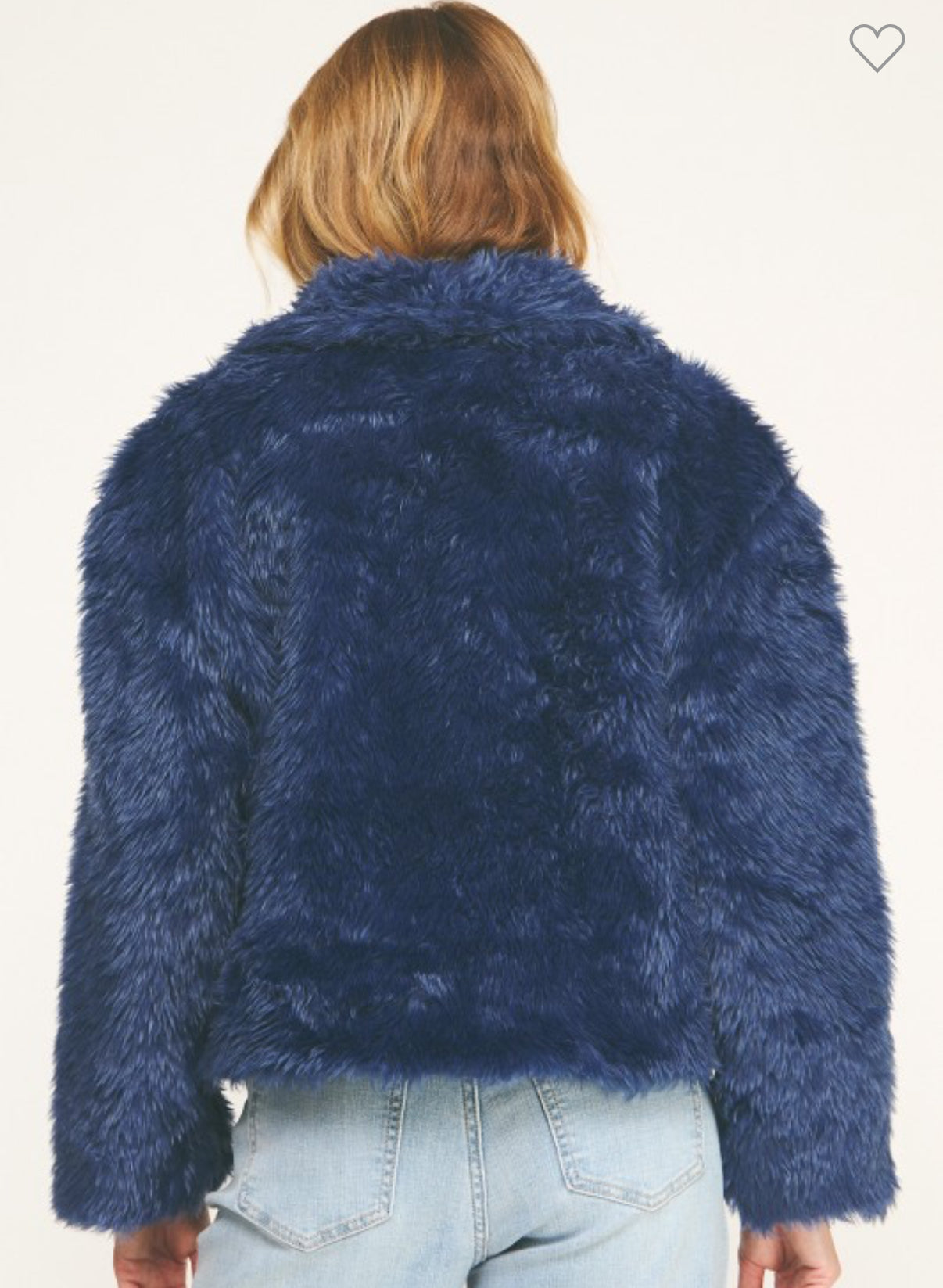Navy Faux Fur Jacket
