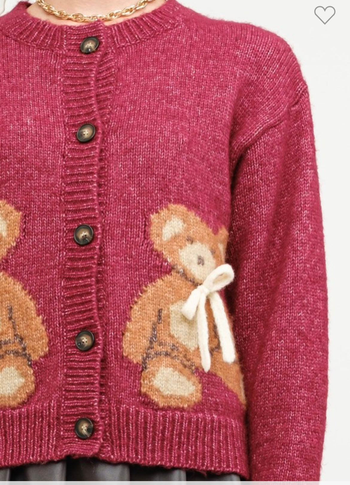 Teddy Bear Bow Cardigan ( preorder )