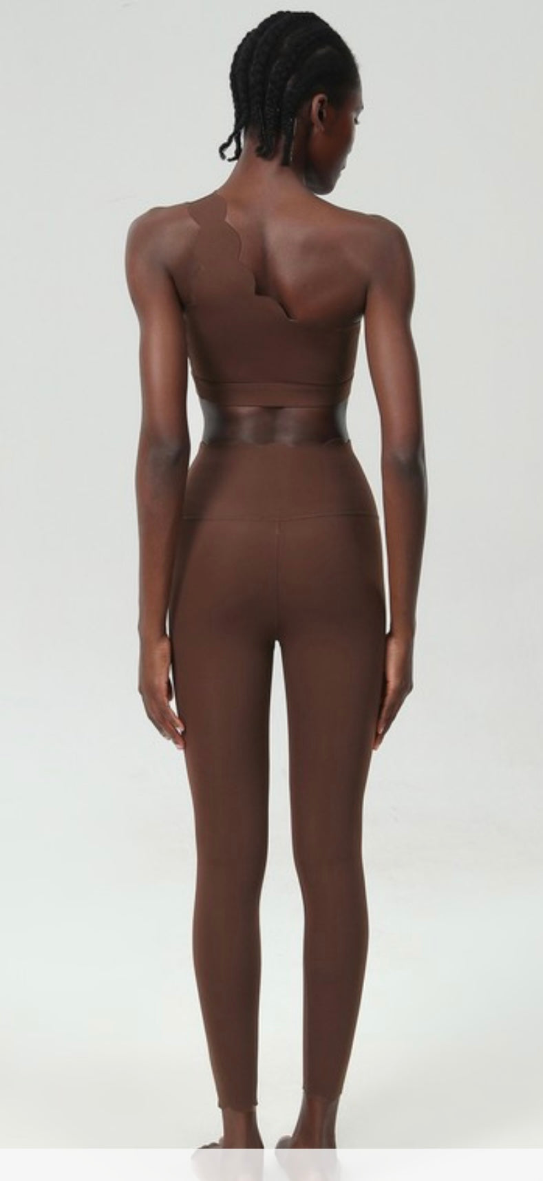 PREORDER Scalloped One Shoulder Sports Bra and Legging set
