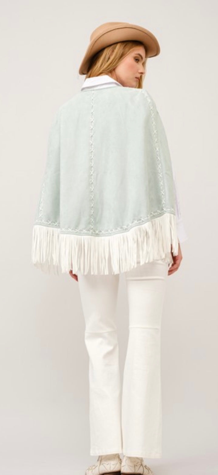 Preorder Embroidered Open Cape