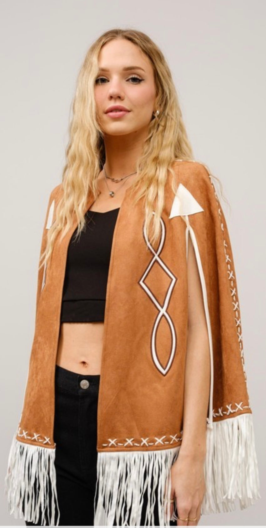 Preorder Embroidered Open Cape