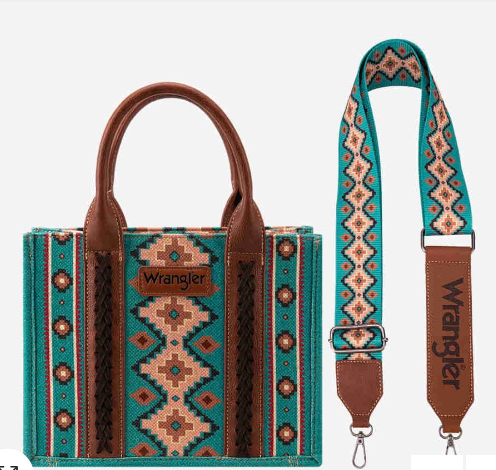 Turquoise Wrangler southwestern print Crossbod