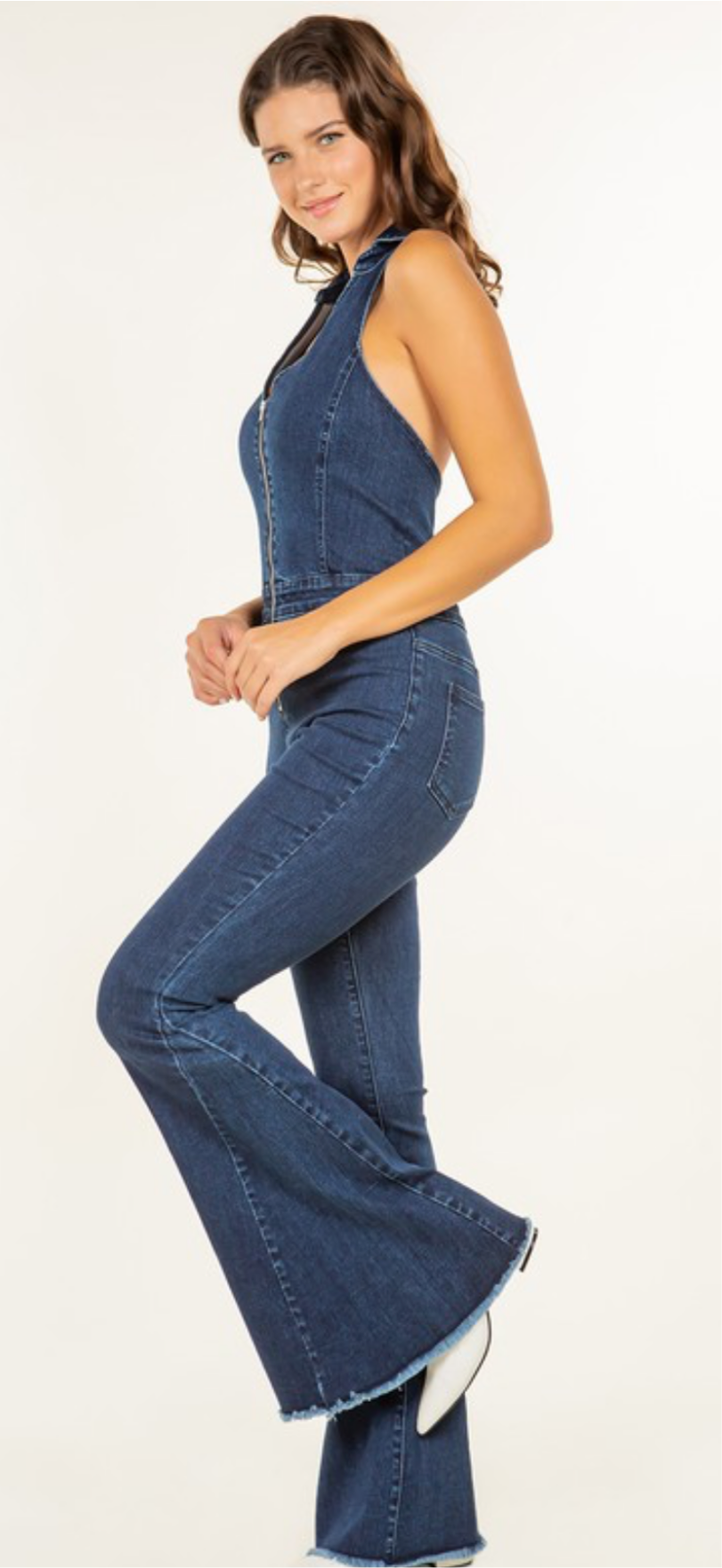 Bell Bottom Denim Jumpsuit