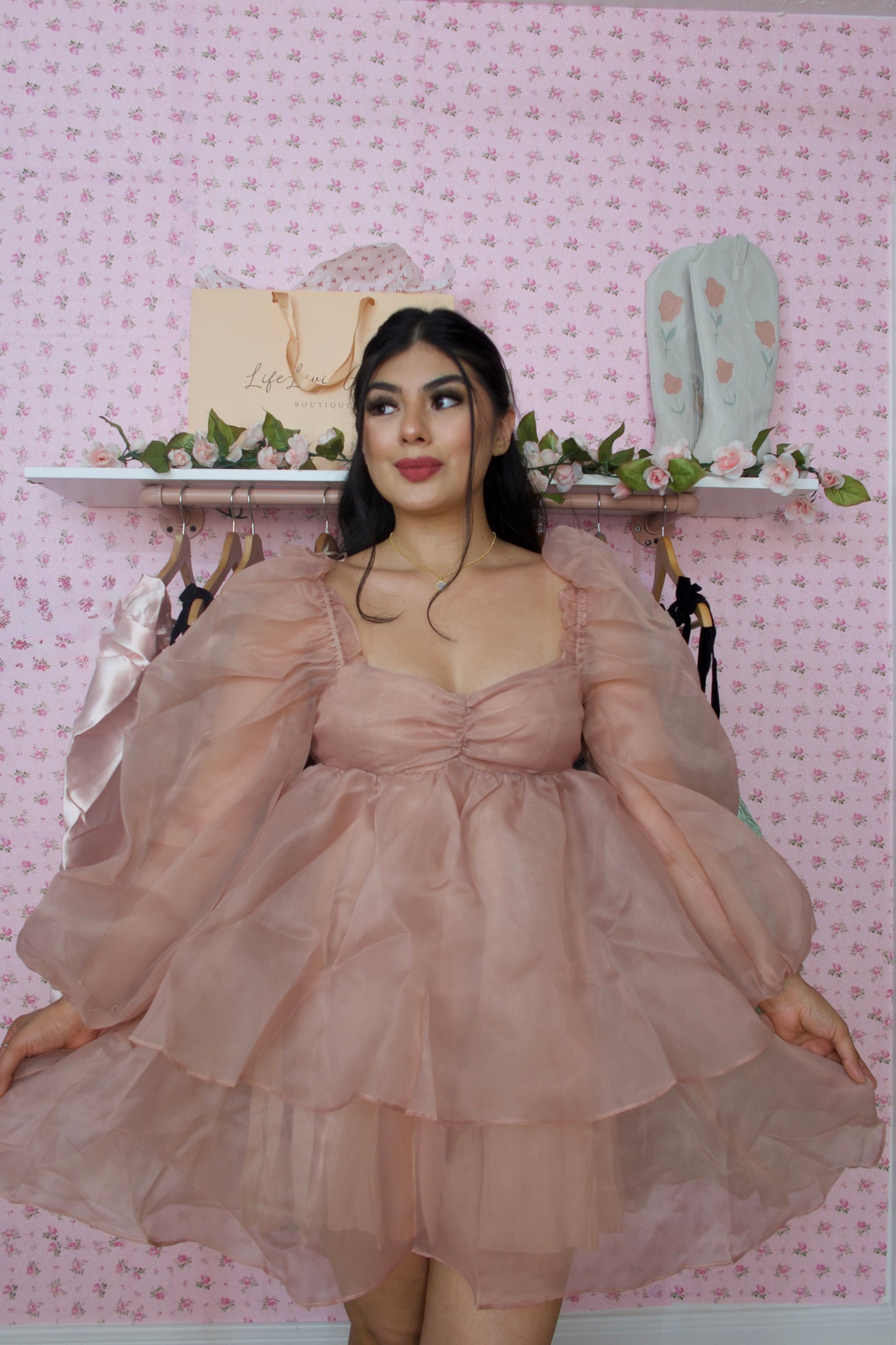 Deep Blush Ruffled BabyDoll Dress
