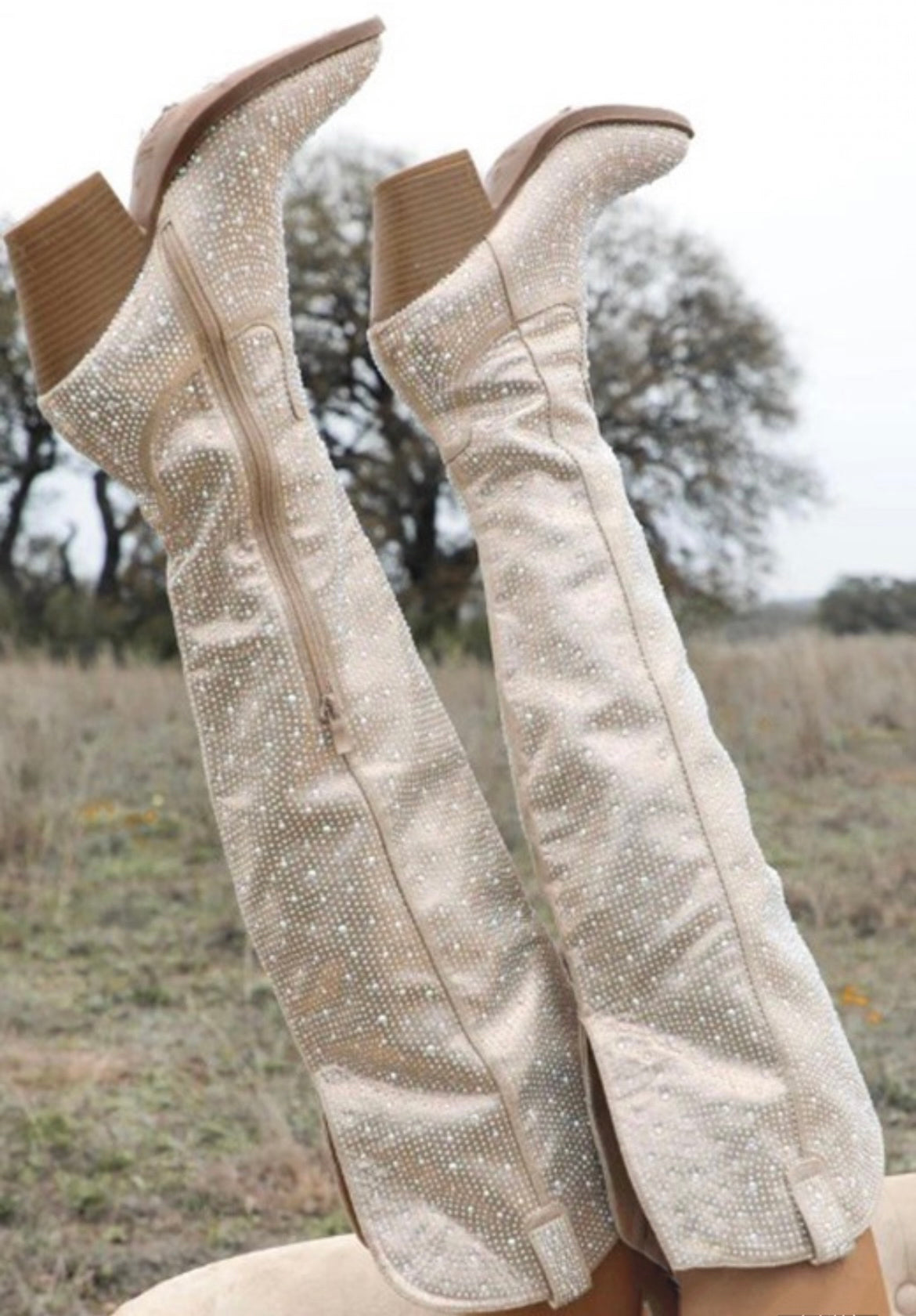 Knee high RhineStone Boots