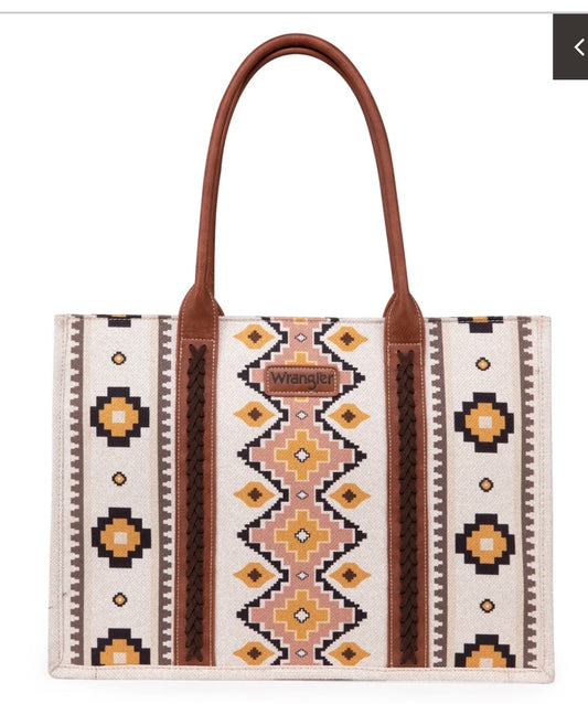 Large Wrangler Southwestern Pattern dual sided tote bag