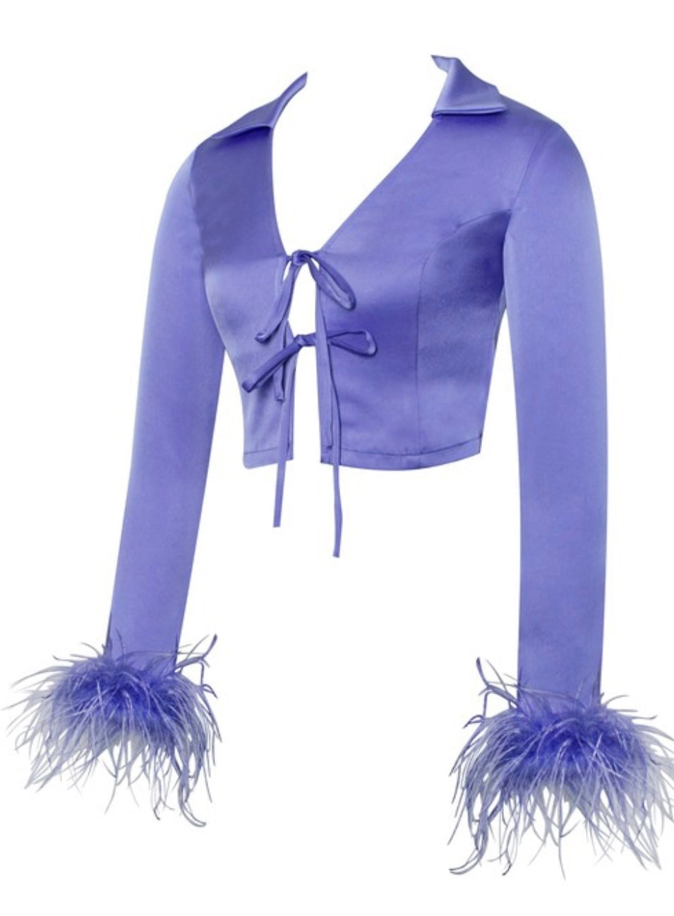 Purple Feather Satin Top