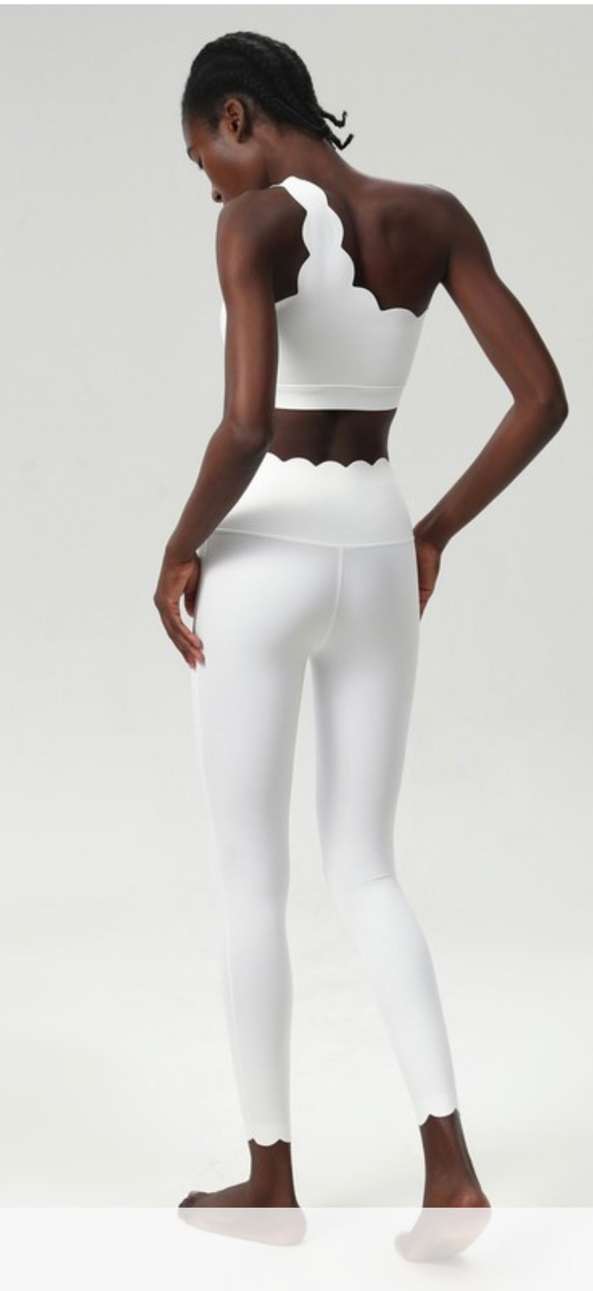 PREORDER Scalloped One Shoulder Sports Bra and Legging set