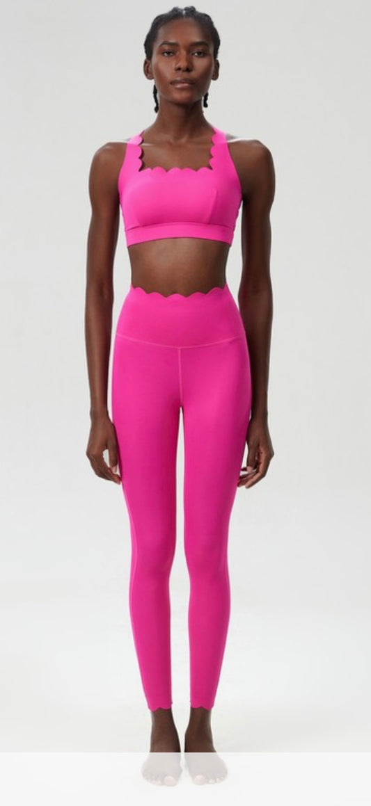 PREORDER Scalloped sports bra and Leggings Set