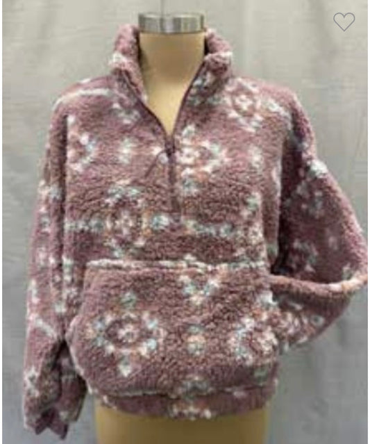 Pink Aztec Sherpa Jacket