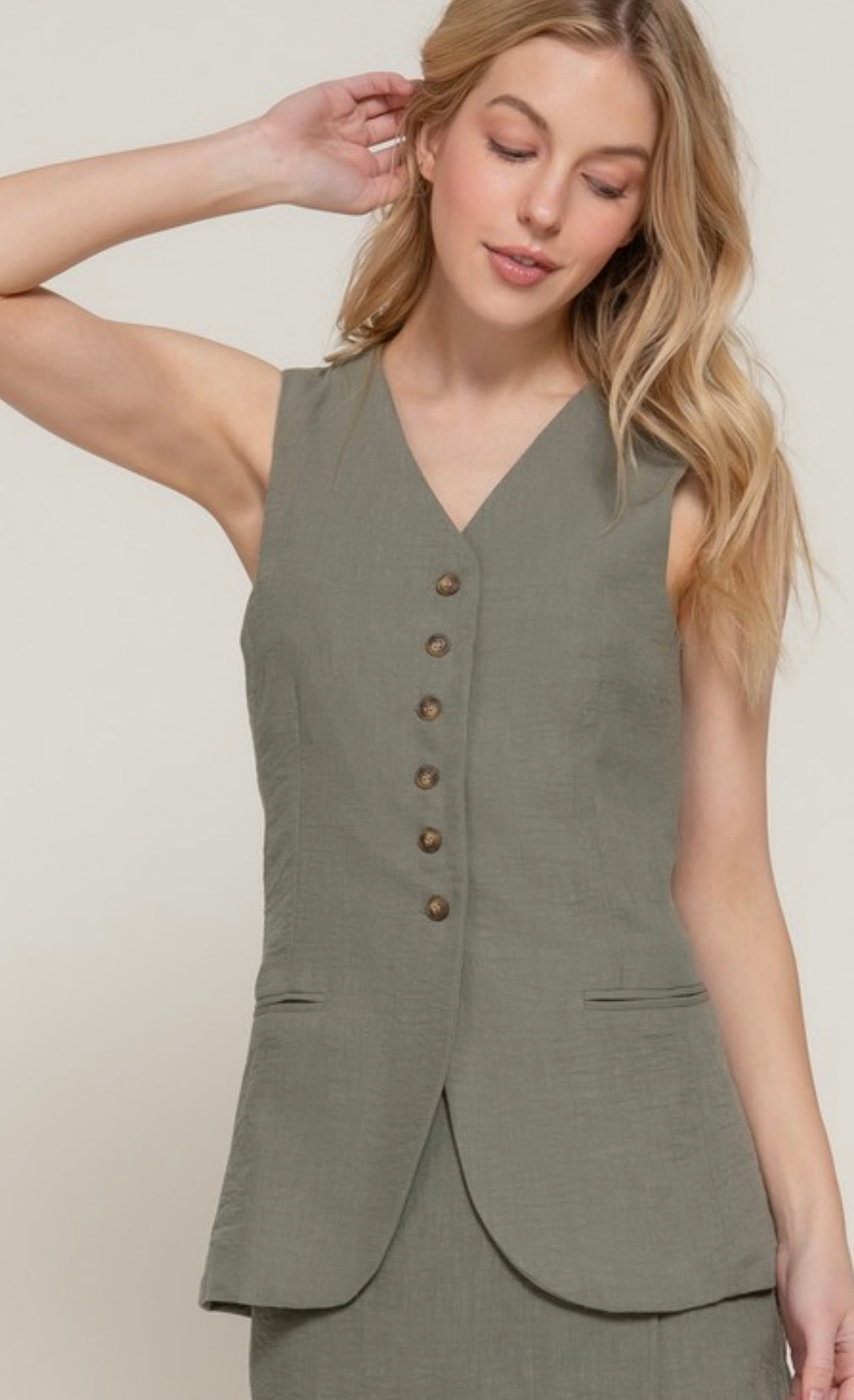 Long Linen Vest Top