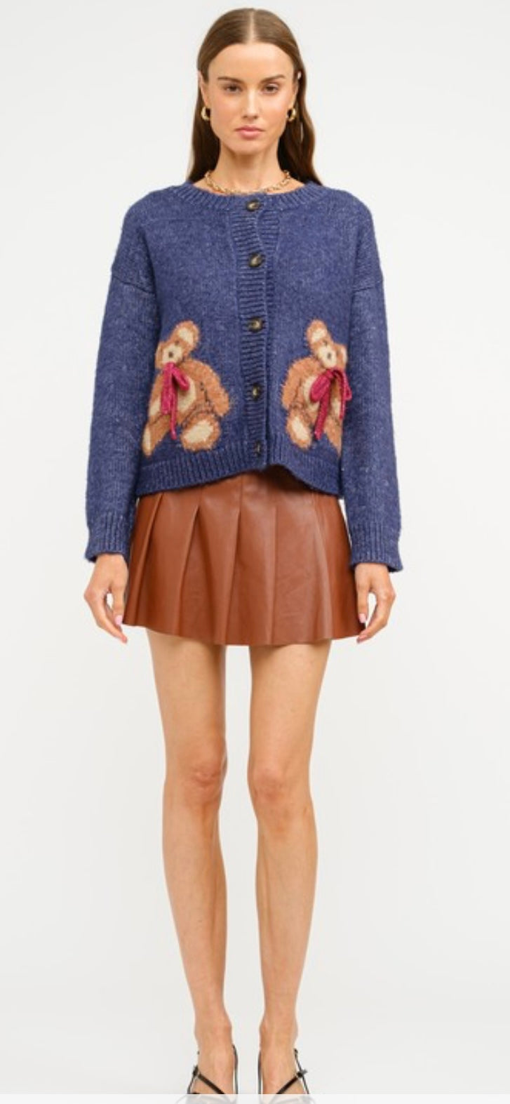 Teddy Bear Bow Cardigan ( preorder )