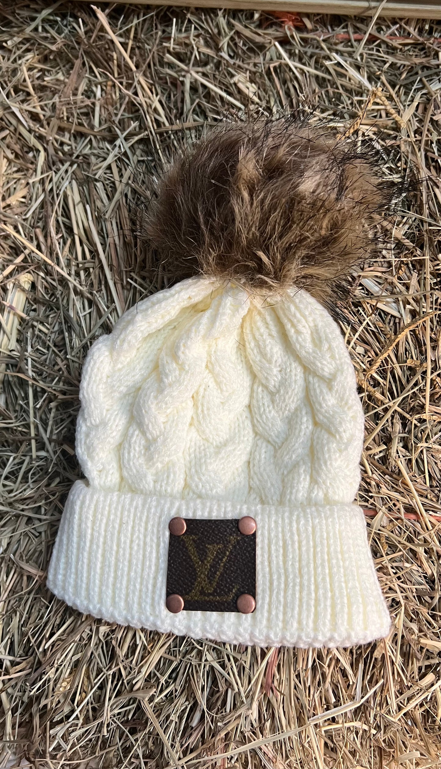 Baby Authentic Louis Vuitton Patch Beanie