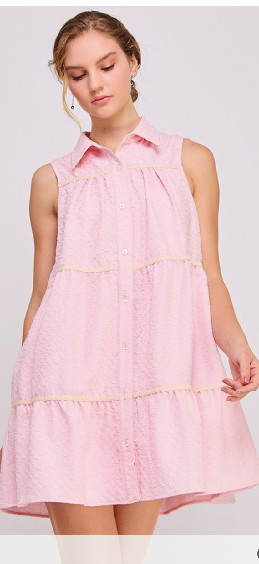 Pink button Up Dress