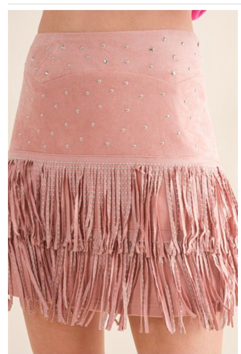 Rhinestone Fringe Skirt