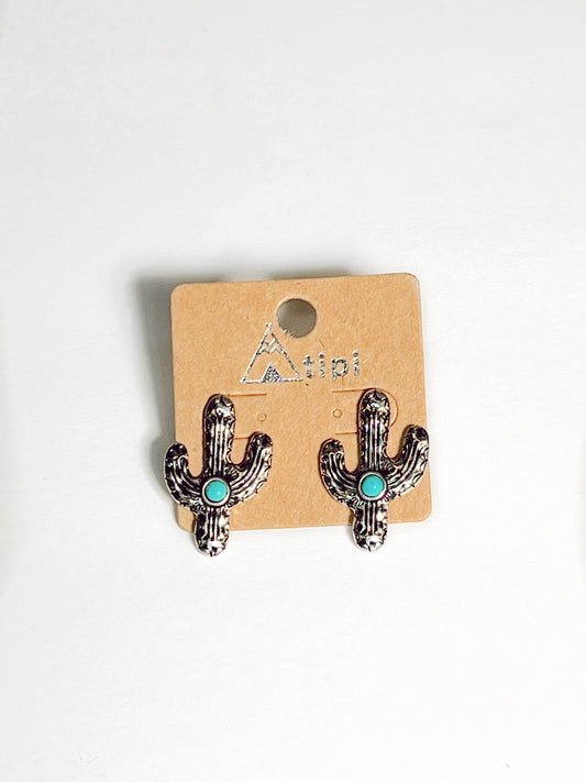 Cactus Stud turquoise earrings