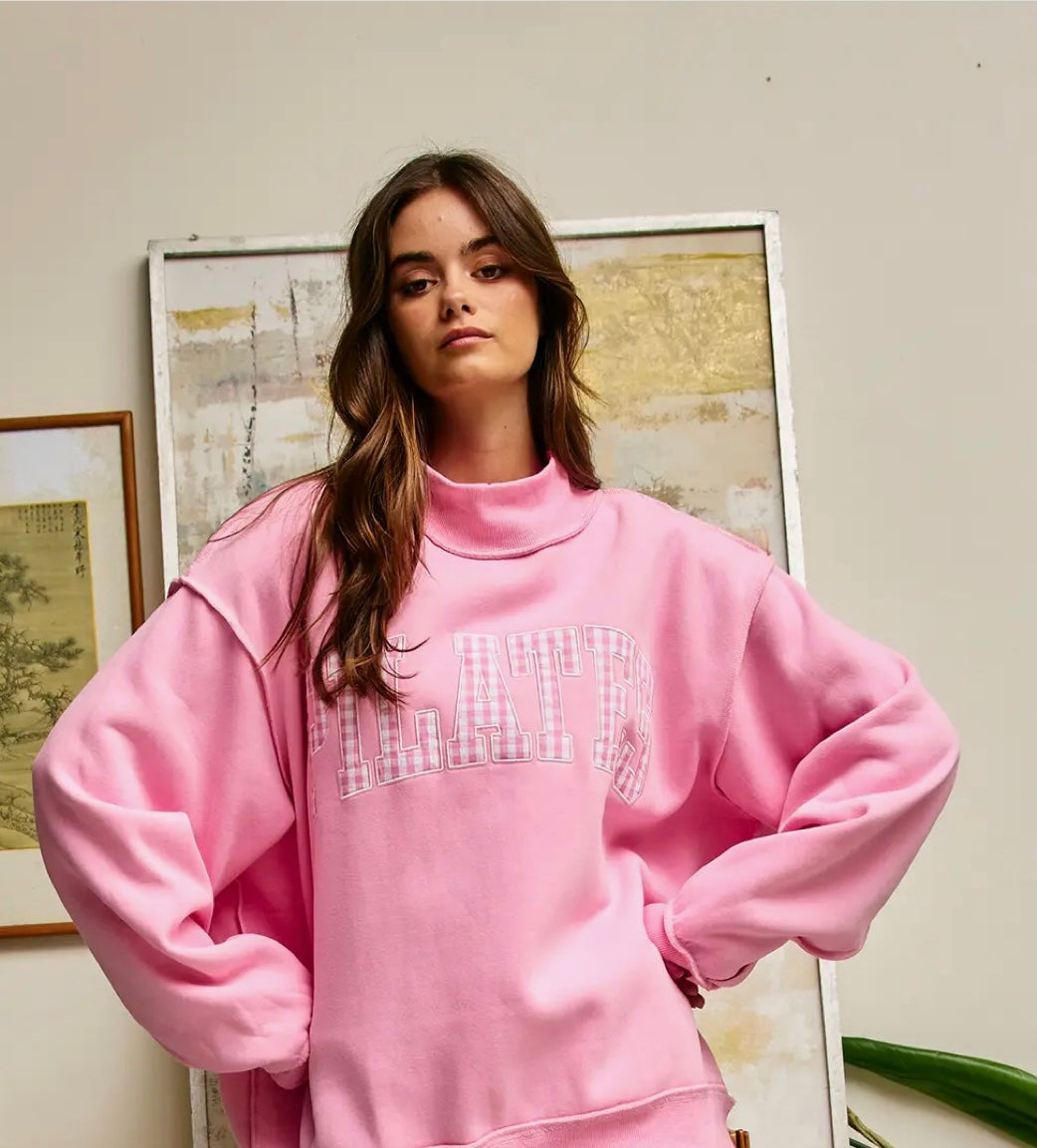 Oversized Pilates Mock Neck Sweatshirt
