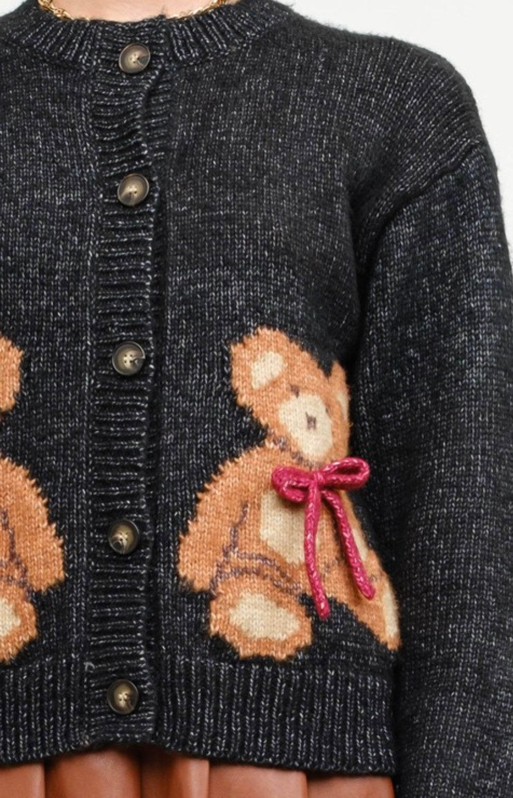 Teddy Bear Bow Cardigan ( preorder )