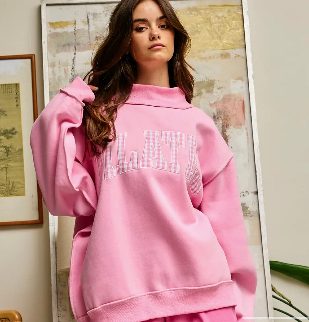 Oversized Pilates Mock Neck Sweatshirt