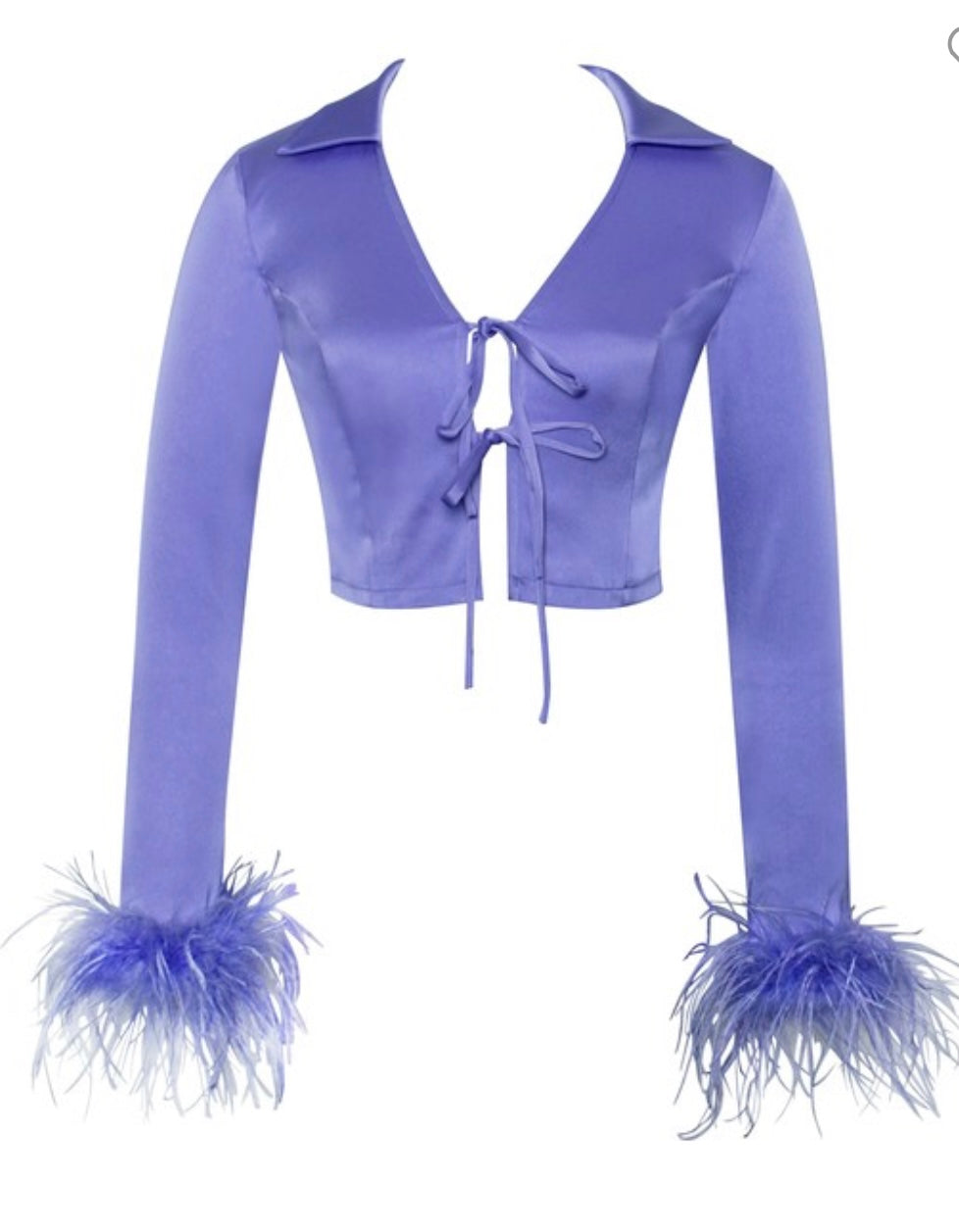 Purple Feather Satin Top