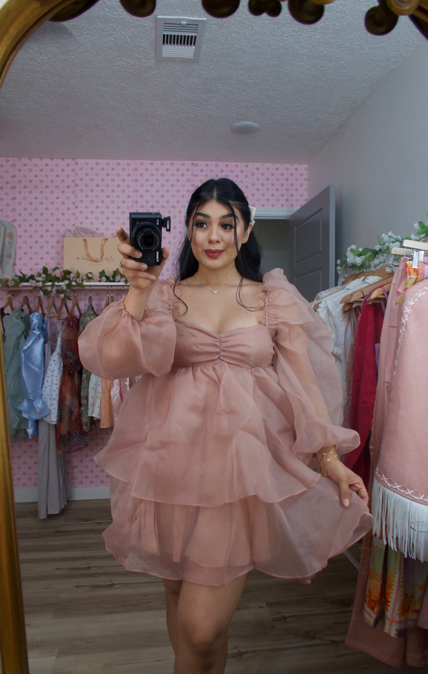 Deep Blush Ruffled BabyDoll Dress