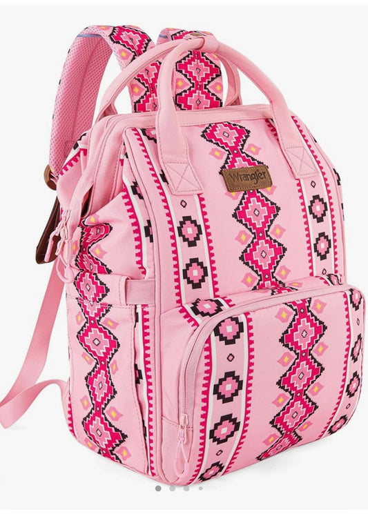 Pink Wrangler Aztec Backpack