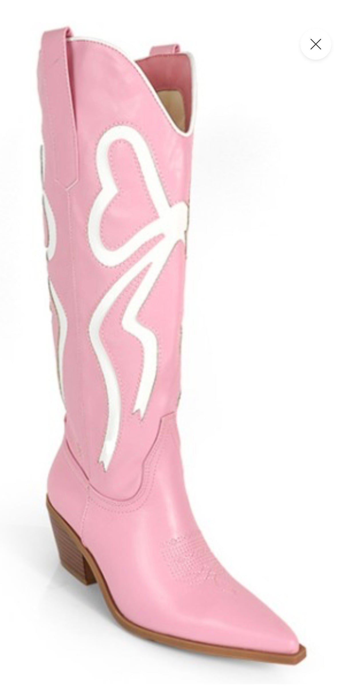 Bow Detailed Pink Cowgirl Boots