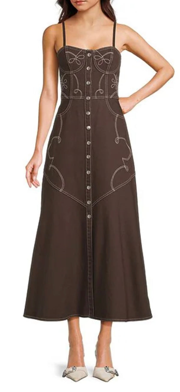 Embroidered Detailed midi dress