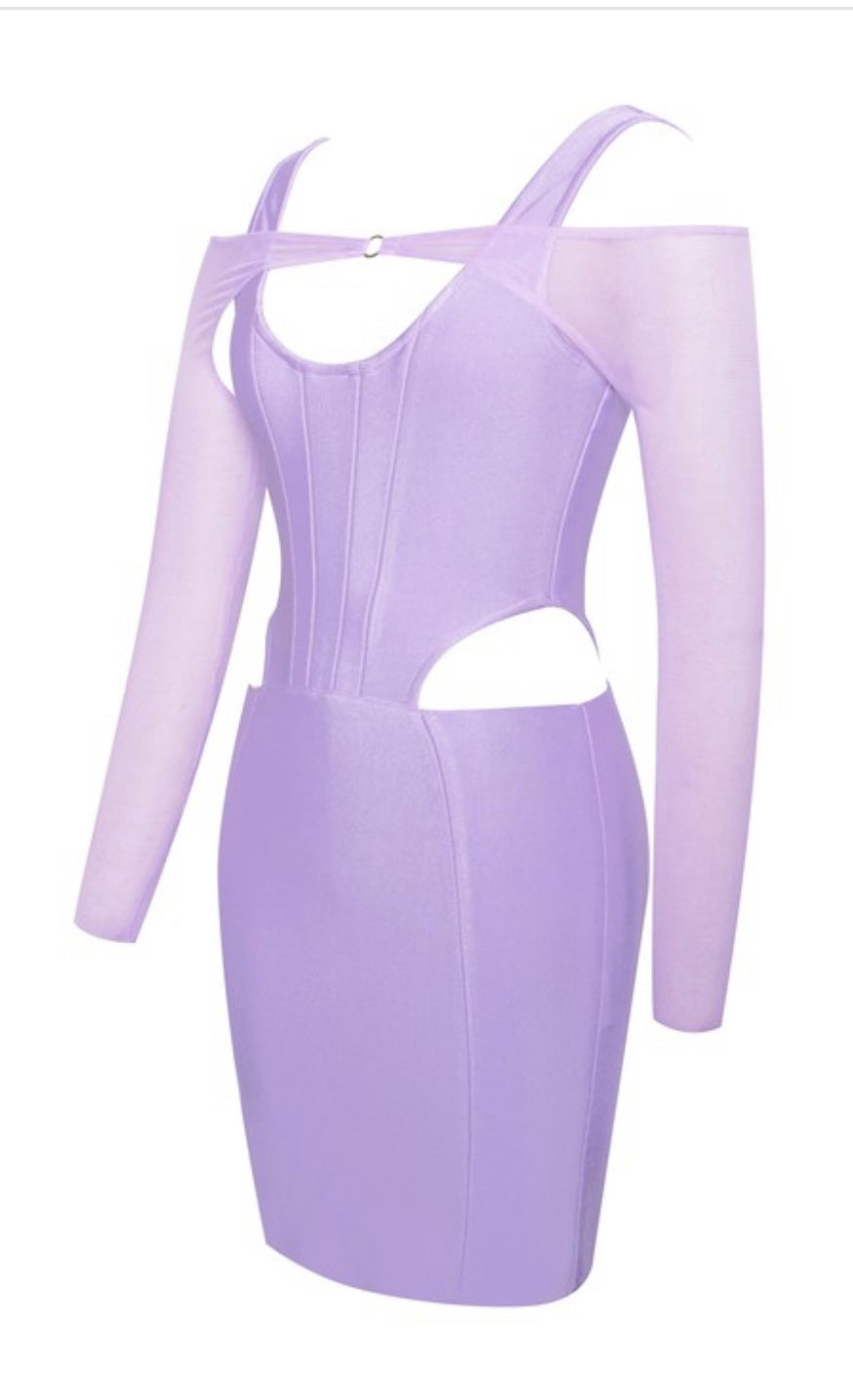 Ohana Lavender Mesh Bandage Dress