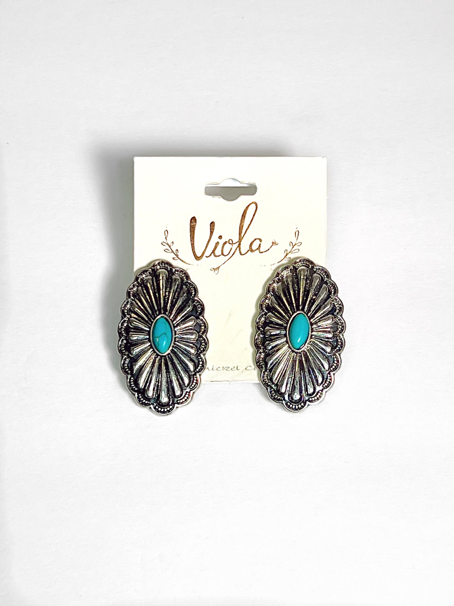 Turquoise concho Stud earring