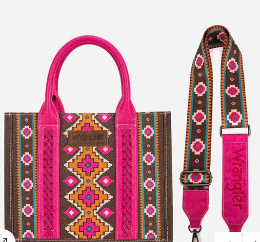 Pink Wrangler Southwestern crossbody