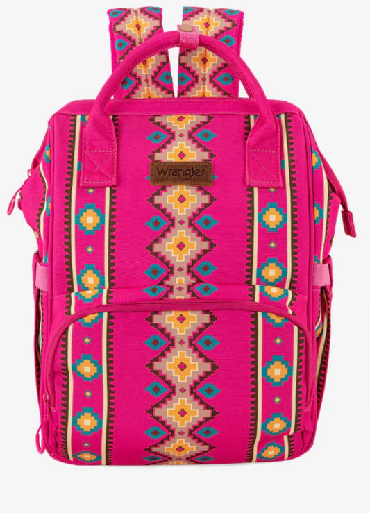 Fuschia Wrangler Aztec Backpack