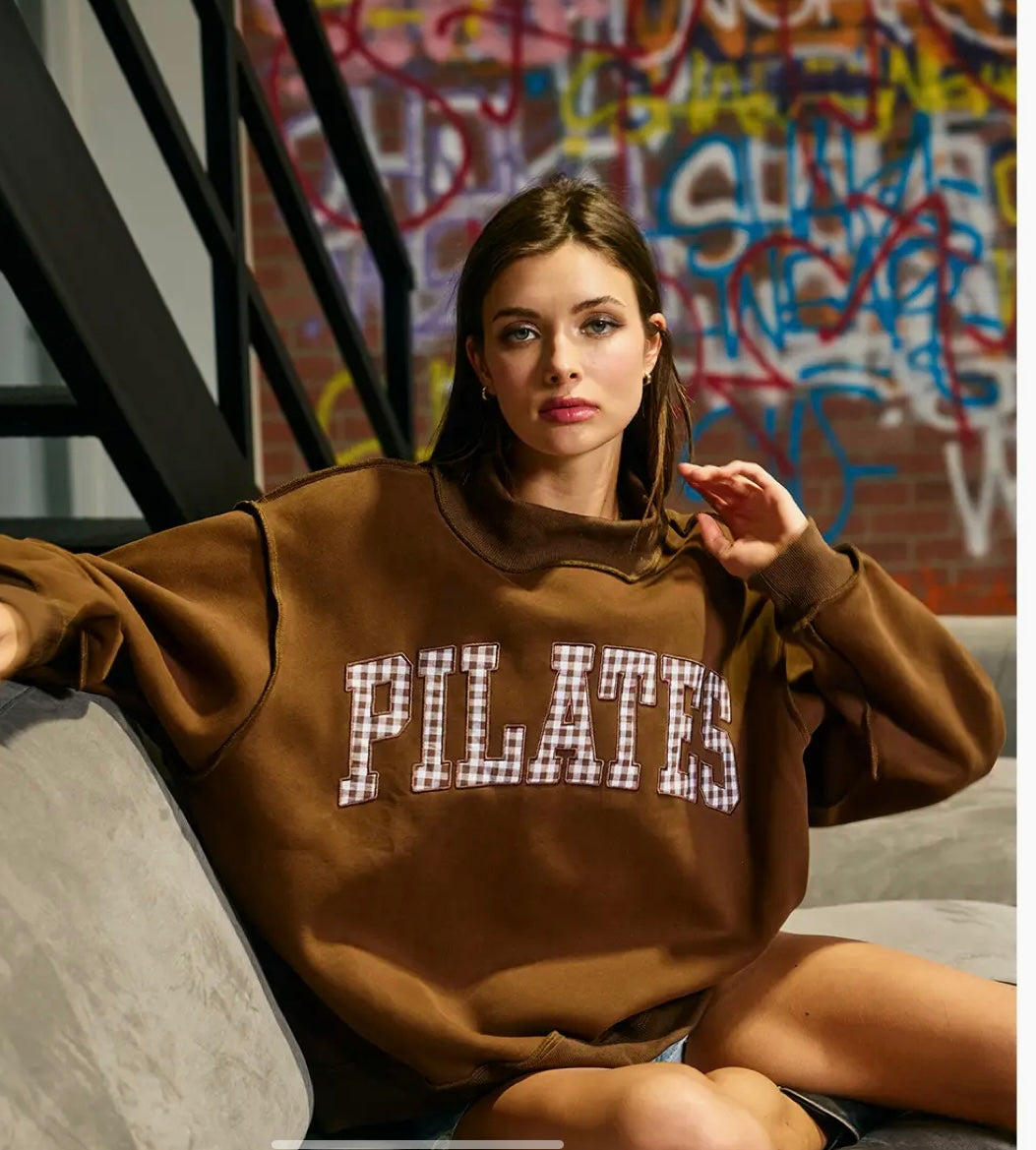 Oversized Pilates Mock Neck Sweatshirt