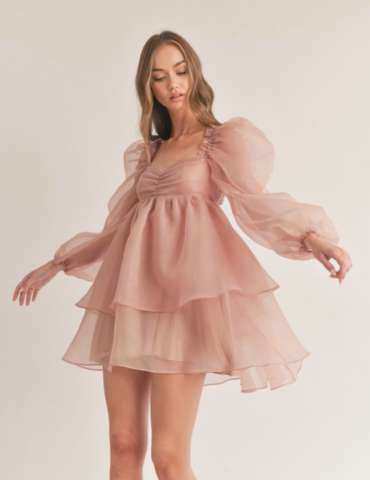 Deep Blush Ruffled BabyDoll Dress