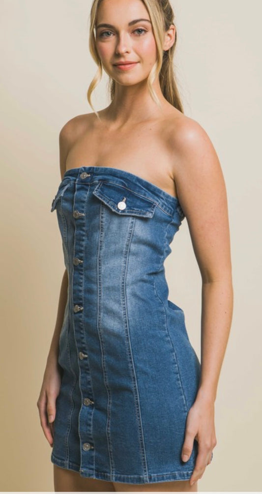 Denim Tube Dress