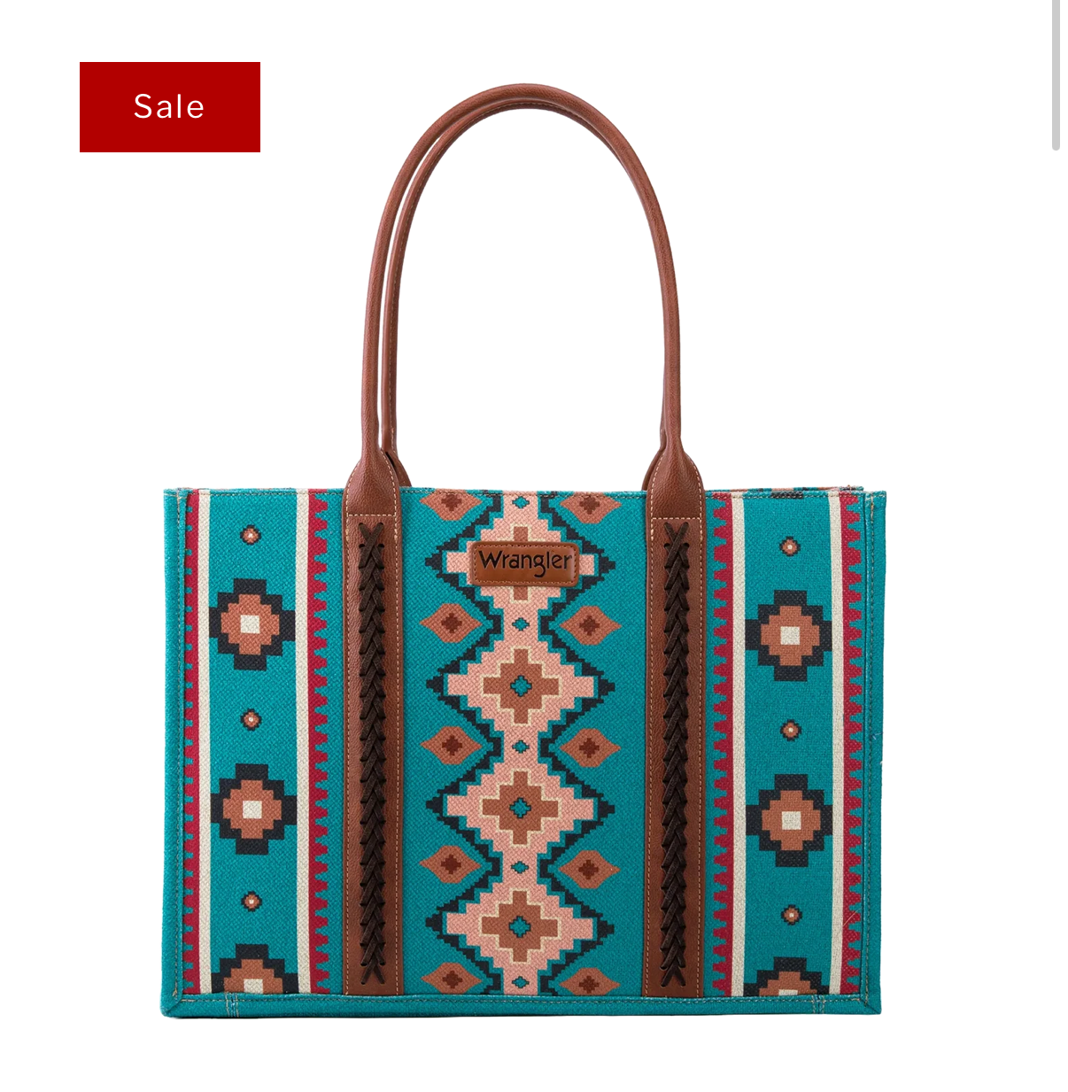 Large Tote Wrangler Turquoise Bag