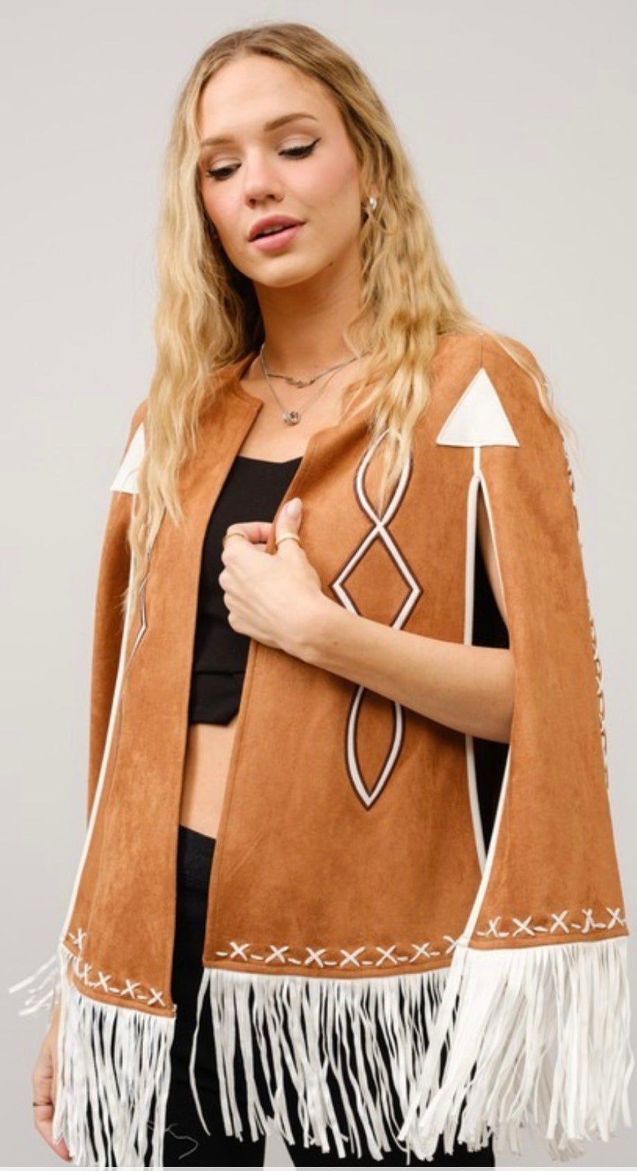 Preorder Embroidered Open Cape