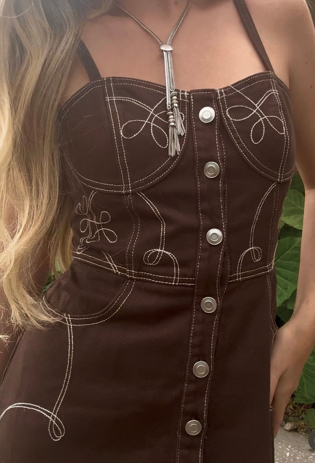 Embroidered Detailed midi dress