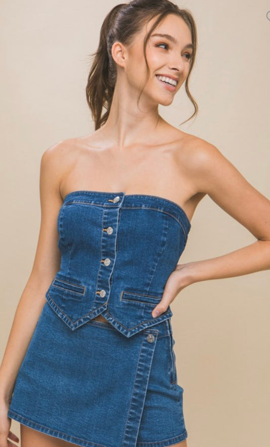 Denim Tube Top