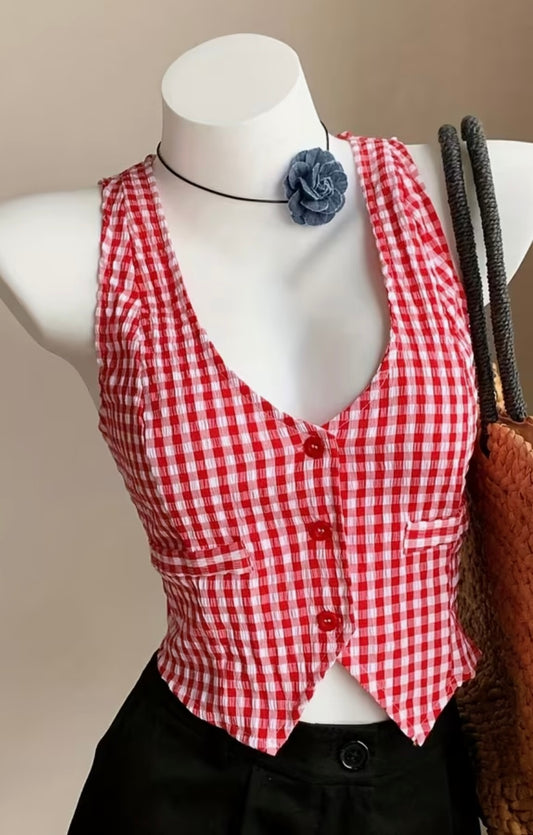 Gingham Vest