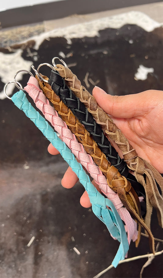 Braided leather Keychain